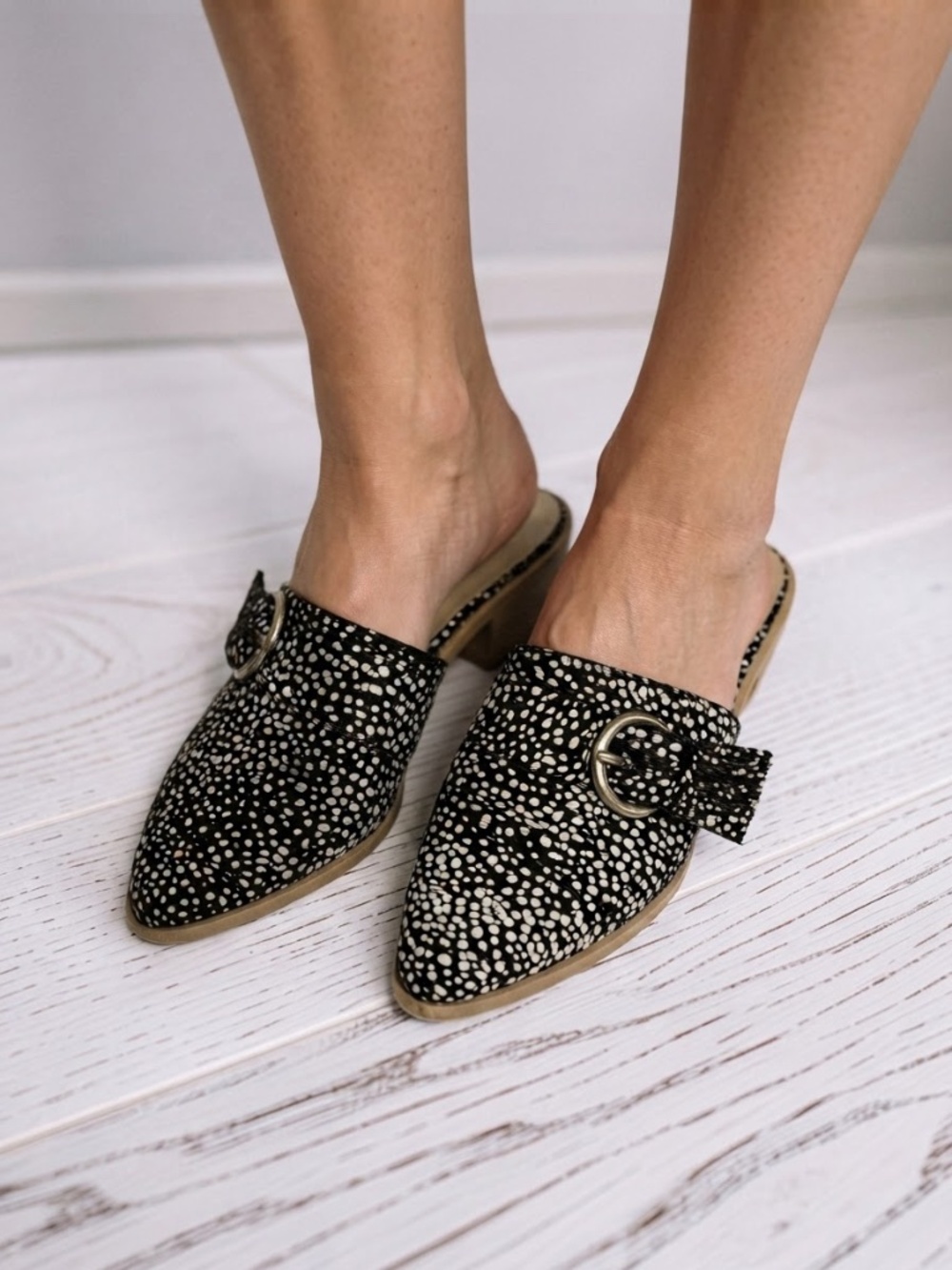 The March Dalmatian Calf-Hair Mules Size 9